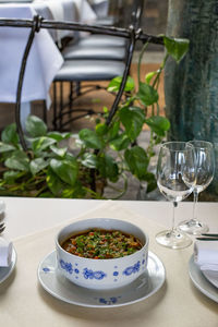 Food on table in restaurant