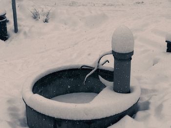 Close-up of snow on sand