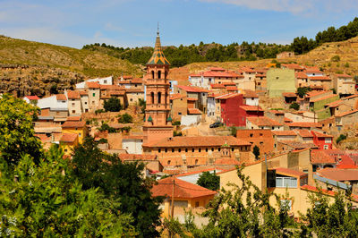 Monterde, zaragoza, spain. mudejar romanesque architecture is typical of this region.