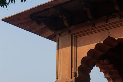 Low angle view of temple against clear sky