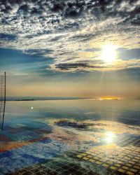 View of sea against cloudy sky