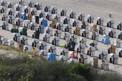 High angle view of cemetery