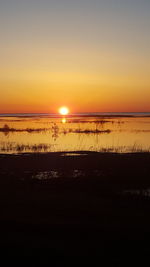 Scenic view of sunset over sea
