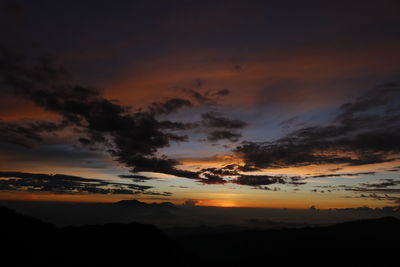 Scenic view of dramatic sky during sunset