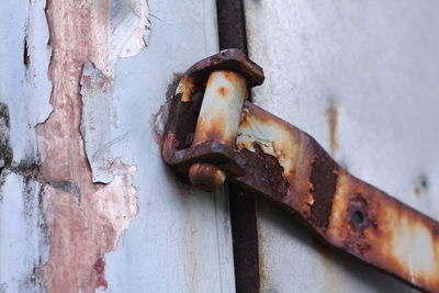 Close-up of rusty metal lock