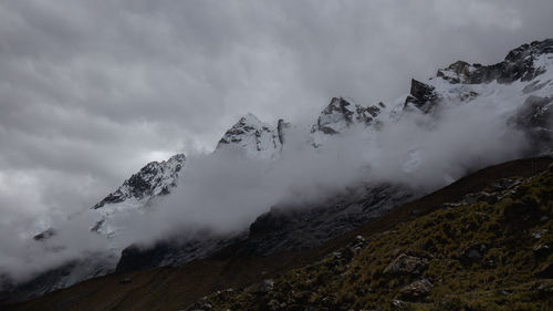 Low angle view of mountain against sky