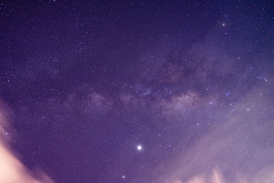 Low angle view of stars against sky at night