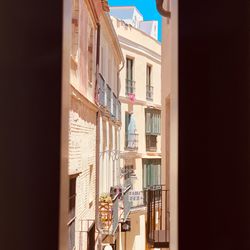 Low angle view of buildings in city