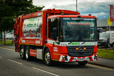 Bus on road in city