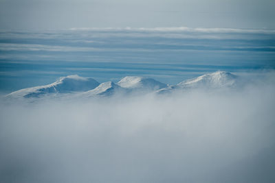 Snowcapped mountains against sky