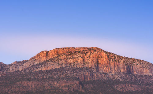 View of mountain against blue sky