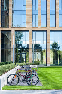 Bicycles on street in city