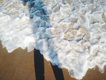 High angle view of frozen sea during winter