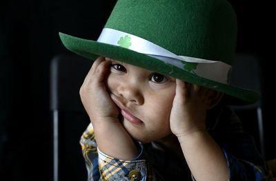 Portrait of boy wearing hat