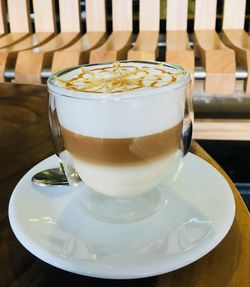 Close-up of coffee on table