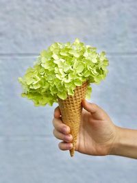 Midsection of woman holding ice cream