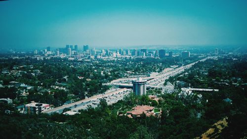 High angle shot of cityscape