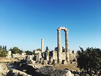 Panoramic view of temple against clear sky