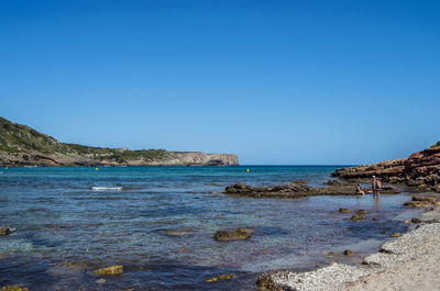 Scenic view of sea and clear sky