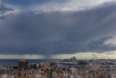 Buildings in city against sky