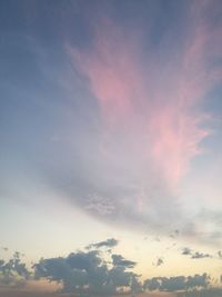 Low angle view of sky at sunset