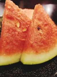 Close-up of sliced slice in plate