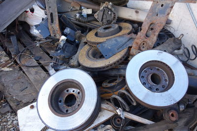 Scrap iron and scrap metal, waste and garbage on a junkyard