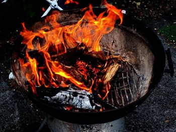 Close-up of bonfire