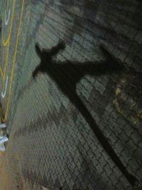 Close-up of silhouette shadow on ground