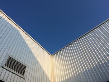 Low angle view of modern building against clear sky