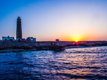 View of sea at sunset