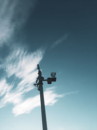 Low angle view of street light against sky