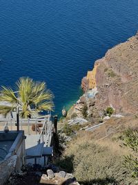 High angle view of beach