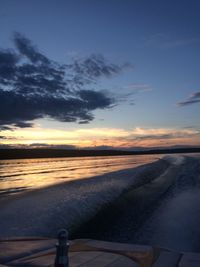 Scenic view of sea at sunset