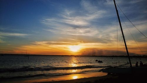 Scenic view of sea against sky at sunset