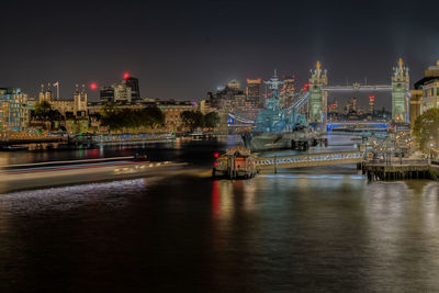 Illuminated city at night