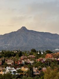 High angle view of townscape against sky