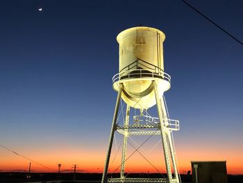 Water tower at nightfall