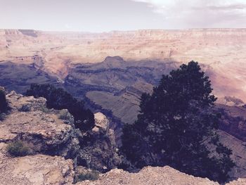 Scenic view of rocky mountains against sky