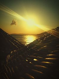 Scenic view of sea at sunset