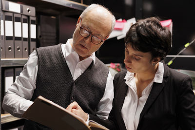 Business colleagues working at office