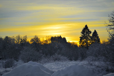 Scenic view of landscape against sky during sunset