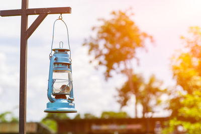 Low angle view of wine glass against sky