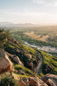 Aerial view of landscape against sky