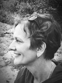 Portrait of woman looking away