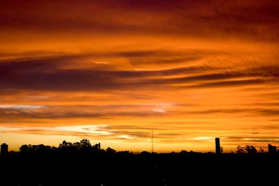 Scenic view of dramatic sky during sunset