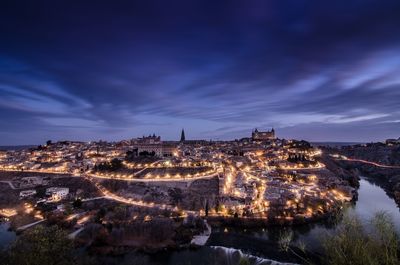 City lit up at night