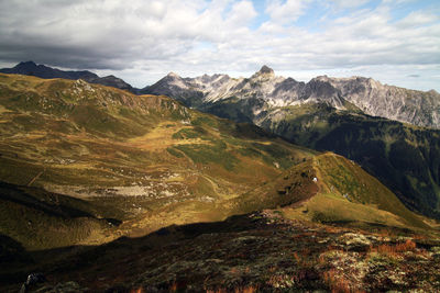 Scenic view of mountains against sky