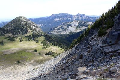 Scenic view of mountains against sky