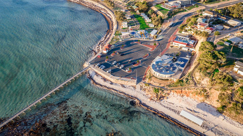 High angle view of swimming pool